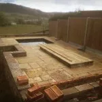Monmouth Natural Stone Retaining Wall Raised Patio Pond